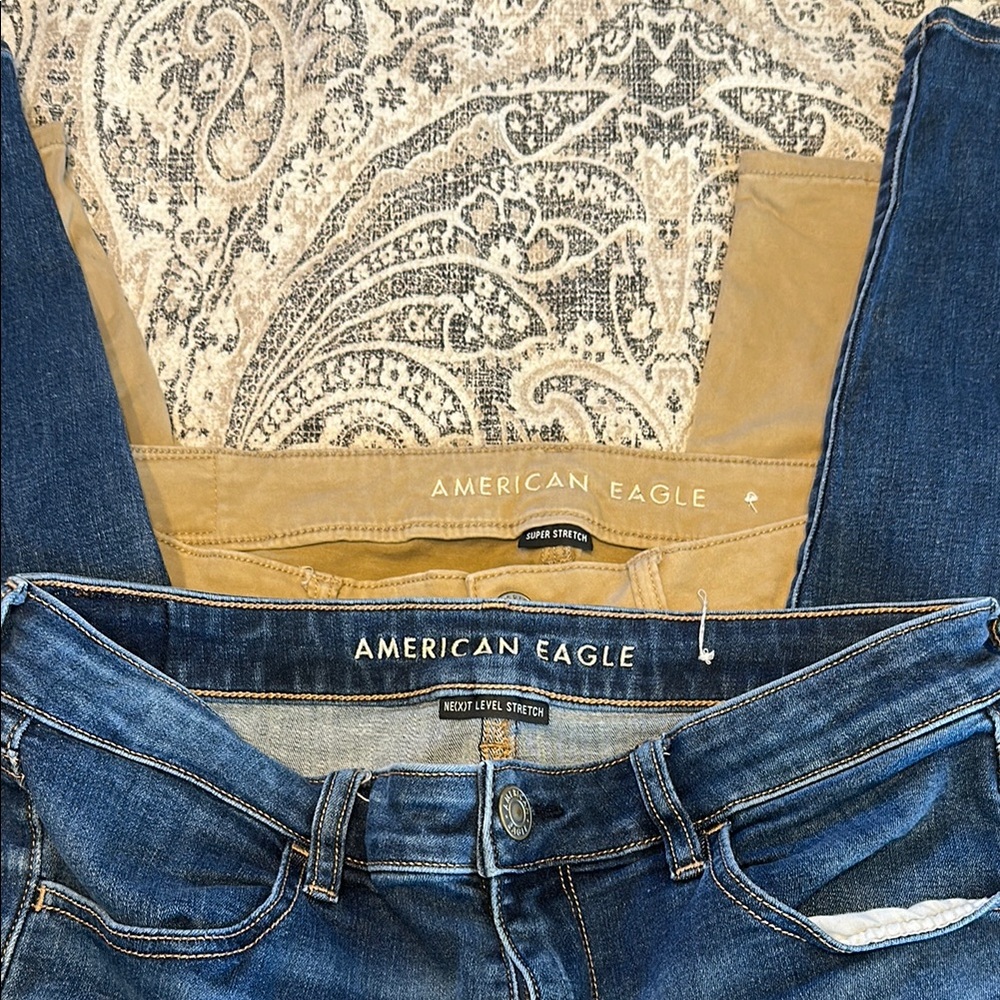 American Eagle Outfitters Women's Blue and khaki Jeans - Picture 6 of 6
